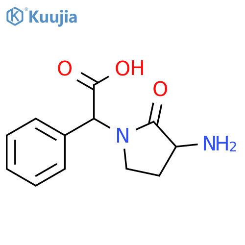 2-(3-amino-2-oxopyrrolidin-1-yl)-2-phenylacetic acid structure
