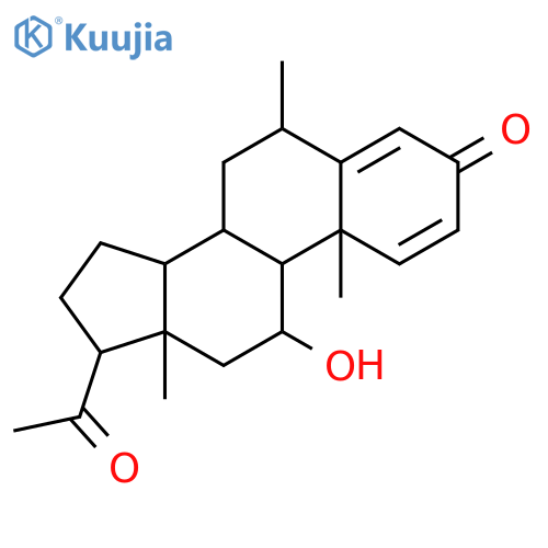Pregna-1,4-diene-3,20-dione,11-hydroxy-6-methyl-, (6a,11b)- structure