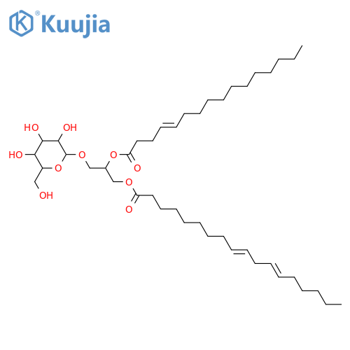 Glycerol 1,2-dialkanoates; Glycerol 1-(9Z,12Z-octadecadienoate) 2-(4Z-hexadecenoate), 3-O-β-D-Galactopyranoside structure