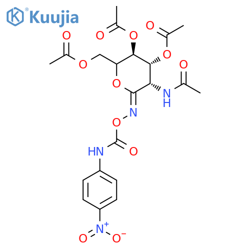O-(2-Acetamido-2-deoxy-3,4,6-tri-o-acetyl-D-glucopyranosylidene)amino N-(4-nitrophenyl)carbamate structure