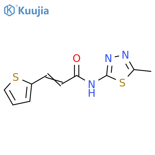 (2E)-N-(5-methyl-1,3,4-thiadiazol-2-yl)-3-(thiophen-2-yl)prop-2-enamide structure