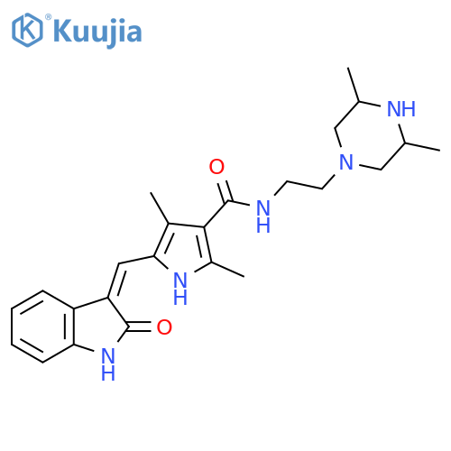 1H-Pyrrole-3-carboxamide,5-[(Z)-(1,2-dihydro-2-oxo-3H-indol-3-ylidene)methyl]-N-[2-(3,5-dimethyl-1-piperazinyl)ethyl]-2,4-dimethyl- structure
