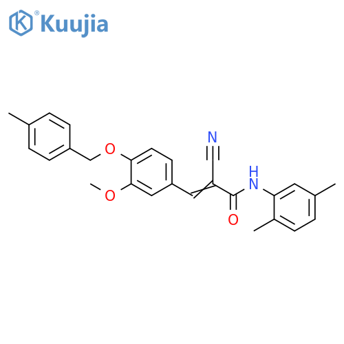 2-Cyano-N-(2,5-dimethylphenyl)-3-[3-methoxy-4-[(4-methylphenyl)methoxy]phenyl]-2-propenamide structure