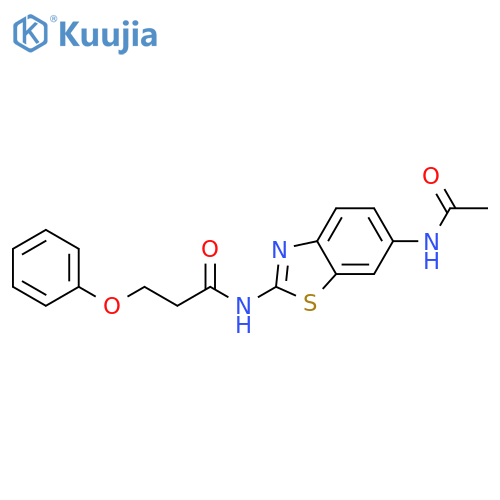 N-(6-acetamido-1,3-benzothiazol-2-yl)-3-phenoxypropanamide structure