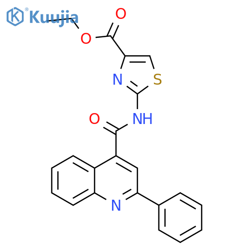 ethyl 2-(2-phenylquinoline-4-amido)-1,3-thiazole-4-carboxylate structure