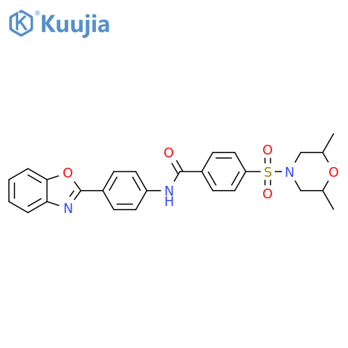 N-[4-(1,3-benzoxazol-2-yl)phenyl]-4-[(2,6-dimethylmorpholin-4-yl)sulfonyl]benzamide structure