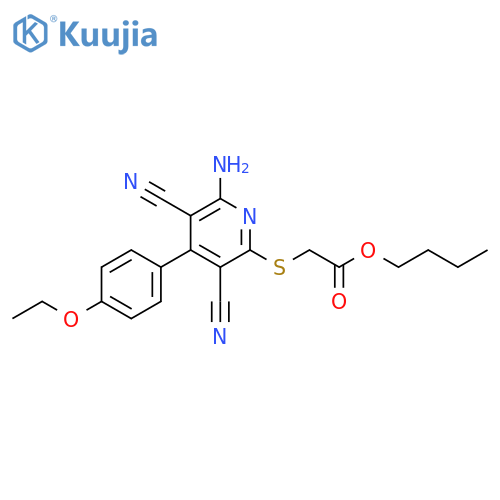 butyl 2-{6-amino-3,5-dicyano-4-(4-ethoxyphenyl)pyridin-2-ylsulfanyl}acetate structure
