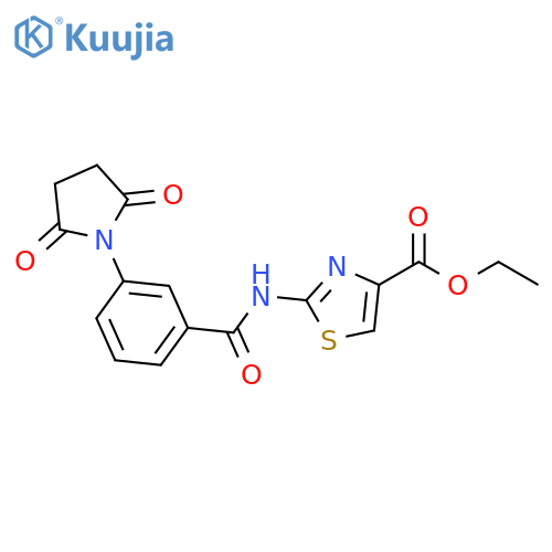 ethyl 2-[3-(2,5-dioxopyrrolidin-1-yl)benzamido]-1,3-thiazole-4-carboxylate structure