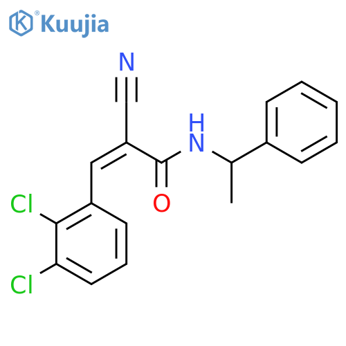 (Z)-2-Cyano-3-(2,3-dichlorophenyl)-N-(1-phenylethyl)prop-2-enamide structure
