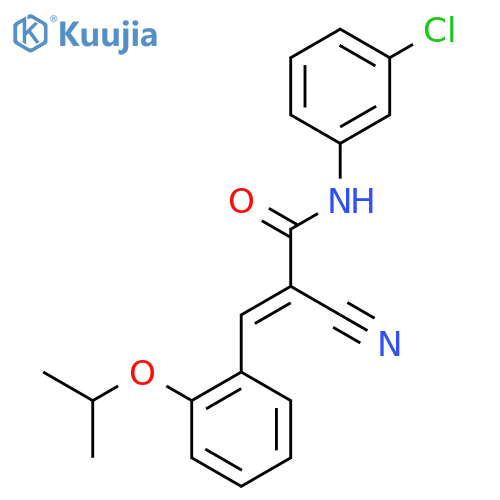 (2E)-N-(3-chlorophenyl)-2-cyano-3-[2-(propan-2-yloxy)phenyl]prop-2-enamide structure