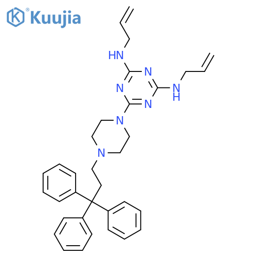 1,3,5-Triazine-2,4-diamine,N2,N4-di-2-propen-1-yl-6-[4-(3,3,3-triphenylpropyl)-1-piperazinyl]- structure