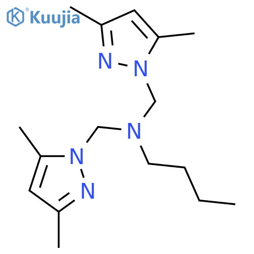 1H-Pyrazole-1-methanamine, N-butyl-N-[(3,5-dimethyl-1H-pyrazol-1-yl)methyl]-3,5-dimethyl- structure