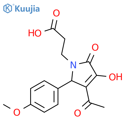 1H-Pyrrole-1-propanoicacid, 3-acetyl-2,5-dihydro-4-hydroxy-2-(4-methoxyphenyl)-5-oxo- structure