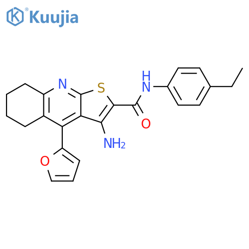 3-amino-N-(4-ethylphenyl)-4-(furan-2-yl)-5H,6H,7H,8H-thieno2,3-bquinoline-2-carboxamide structure