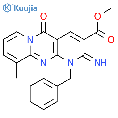 methyl 7-benzyl-6-imino-11-methyl-2-oxo-1,7,9-triazatricyclo8.4.0.0^{3,8}tetradeca-3(8),4,9,11,13-pentaene-5-carboxylate structure