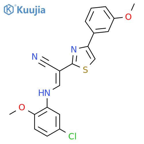 (2E)-3-(5-chloro-2-methoxyphenyl)amino-2-4-(3-methoxyphenyl)-1,3-thiazol-2-ylprop-2-enenitrile structure