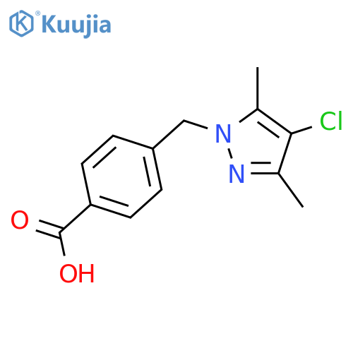 4-(4-chloro-3,5-dimethyl-1H-pyrazol-1-yl)methylbenzoic acid structure