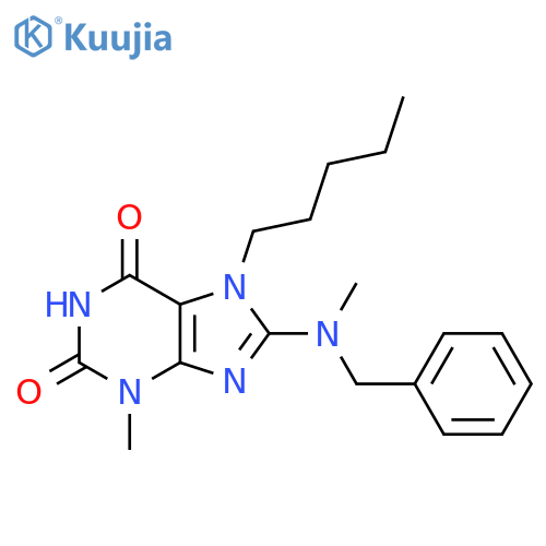 8-benzyl(methyl)amino-3-methyl-7-pentyl-2,3,6,7-tetrahydro-1H-purine-2,6-dione structure