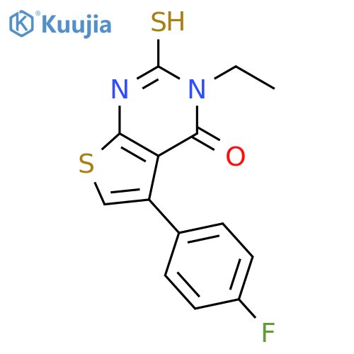 3-ethyl-5-(4-fluorophenyl)-2-sulfanylidene-1H,2H,3H,4H-thieno2,3-dpyrimidin-4-one structure