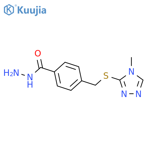 4-{(4-methyl-4H-1,2,4-triazol-3-yl)sulfanylmethyl}benzohydrazide structure