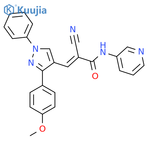 2-cyano-3-[3-(4-methoxyphenyl)-1-phenyl-1H-pyrazol-4-yl]-N-(pyridin-3-yl)prop-2-enamide structure