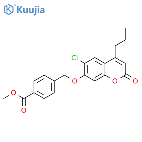Benzoic acid, 4-[[(6-chloro-2-oxo-4-propyl-2H-1-benzopyran-7-yl)oxy]methyl]-, methyl ester structure