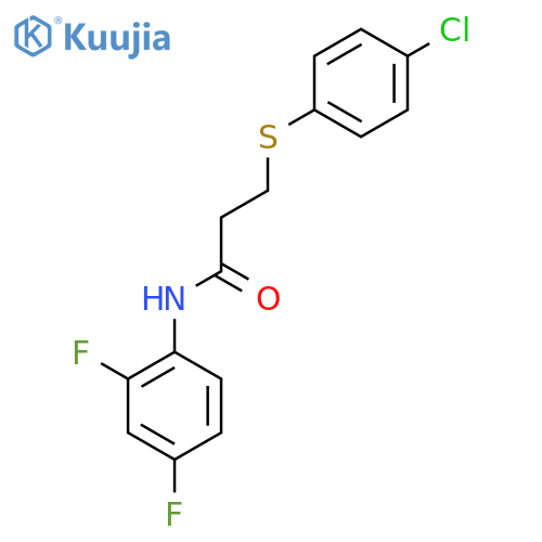 3-(4-chlorophenyl)sulfanyl-N-(2,4-difluorophenyl)propanamide structure