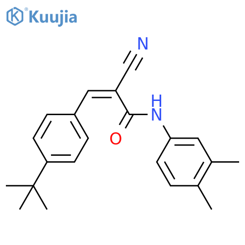 3-(4-tert-butylphenyl)-2-cyano-N-(3,4-dimethylphenyl)prop-2-enamide structure