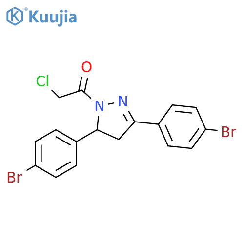 1-3,5-bis(4-bromophenyl)-4,5-dihydro-1H-pyrazol-1-yl-2-chloroethan-1-one structure