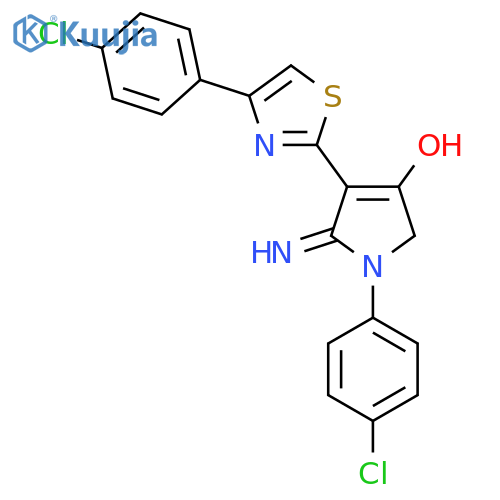 5-amino-1-(4-chlorophenyl)-4-[4-(4-chlorophenyl)-1,3-thiazol-2-yl]-2,3-dihydro-1H-pyrrol-3-one structure