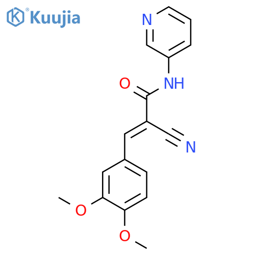 2-cyano-3-(3,4-dimethoxyphenyl)-N-(pyridin-3-yl)prop-2-enamide structure