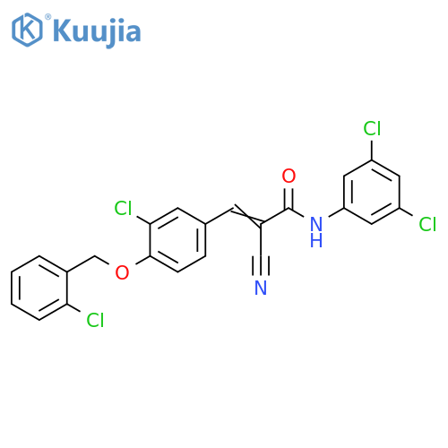 3-[3-Chloro-4-[(2-chlorophenyl)methoxy]phenyl]-2-cyano-N-(3,5-dichlorophenyl)-2-propenamide structure