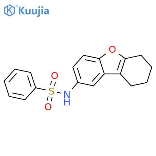 N-{8-oxatricyclo7.4.0.0^{2,7}trideca-1(9),2(7),3,5-tetraen-4-yl}benzenesulfonamide structure