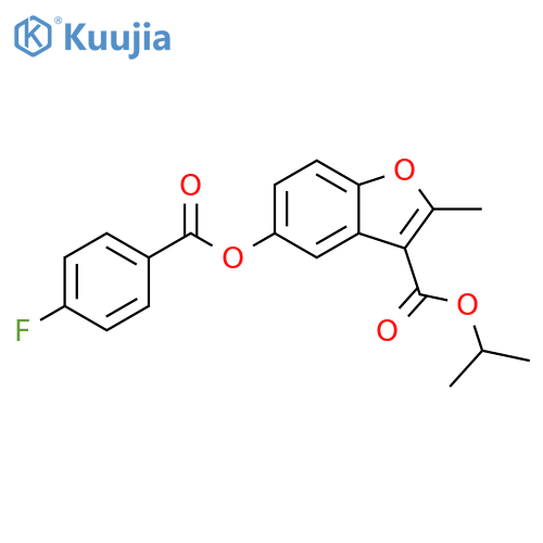 propan-2-yl 5-(4-fluorobenzoyloxy)-2-methyl-1-benzofuran-3-carboxylate structure