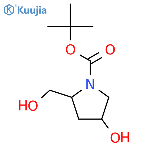 tert-butyl 4-hydroxy-2-(hydroxymethyl)pyrrolidine-1-carboxylate structure