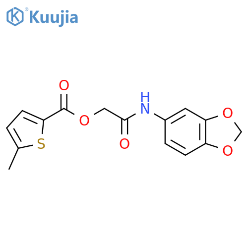 (2H-1,3-benzodioxol-5-yl)carbamoylmethyl 5-methylthiophene-2-carboxylate structure