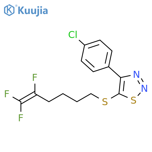 1,2,3-Thiadiazole, 4-(4-chlorophenyl)-5-[(5,6,6-trifluoro-5-hexenyl)thio]- structure