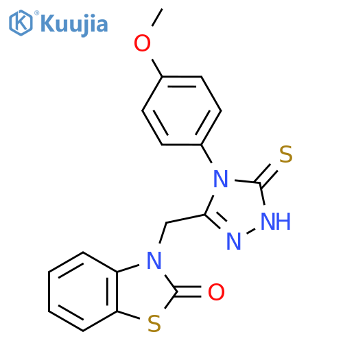 3-{4-(4-methoxyphenyl)-5-sulfanyl-4H-1,2,4-triazol-3-ylmethyl}-2,3-dihydro-1,3-benzothiazol-2-one structure