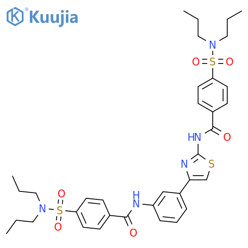 4-(dipropylsulfamoyl)-N-(3-{2-4-(dipropylsulfamoyl)benzamido-1,3-thiazol-4-yl}phenyl)benzamide structure