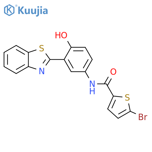 N-3-(1,3-benzothiazol-2-yl)-4-hydroxyphenyl-5-bromothiophene-2-carboxamide structure