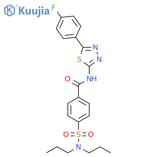 4-(dipropylsulfamoyl)-N-5-(4-fluorophenyl)-1,3,4-thiadiazol-2-ylbenzamide structure