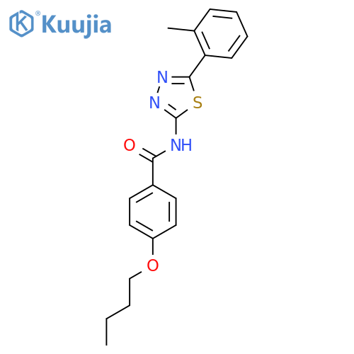 4-butoxy-N-5-(2-methylphenyl)-1,3,4-thiadiazol-2-ylbenzamide structure