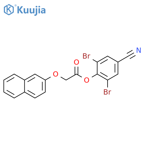 2,6-dibromo-4-cyanophenyl 2-(naphthalen-2-yloxy)acetate structure