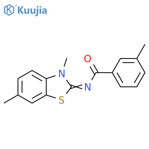 N-[(2E)-3,6-dimethyl-2,3-dihydro-1,3-benzothiazol-2-ylidene]-3-methylbenzamide structure