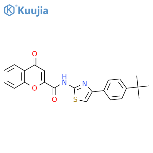 N-4-(4-tert-butylphenyl)-1,3-thiazol-2-yl-4-oxo-4H-chromene-2-carboxamide structure
