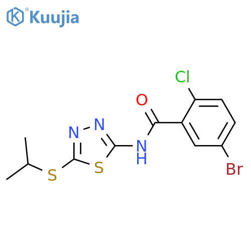 5-bromo-2-chloro-N-5-(propan-2-ylsulfanyl)-1,3,4-thiadiazol-2-ylbenzamide structure