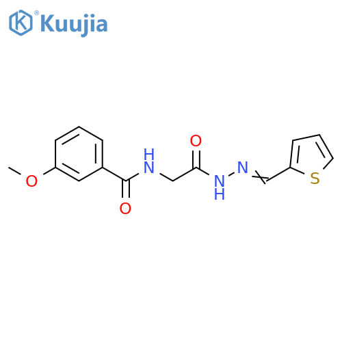 3-methoxy-N-({N'-(1E)-(thiophen-2-yl)methylidenehydrazinecarbonyl}methyl)benzamide structure