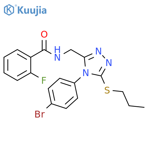 N-{4-(4-bromophenyl)-5-(propylsulfanyl)-4H-1,2,4-triazol-3-ylmethyl}-2-fluorobenzamide structure