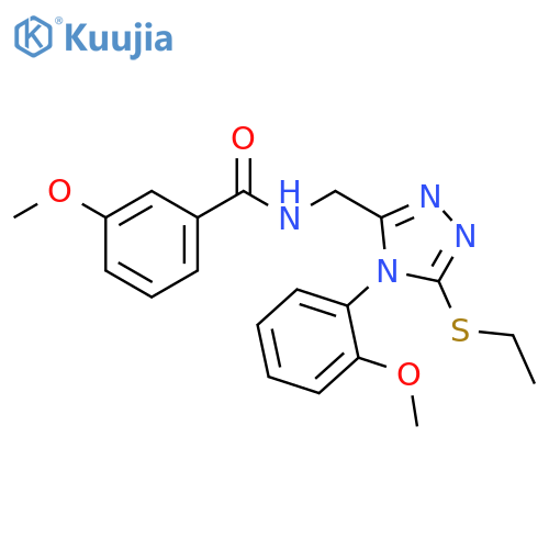 N-{5-(ethylsulfanyl)-4-(2-methoxyphenyl)-4H-1,2,4-triazol-3-ylmethyl}-3-methoxybenzamide structure
