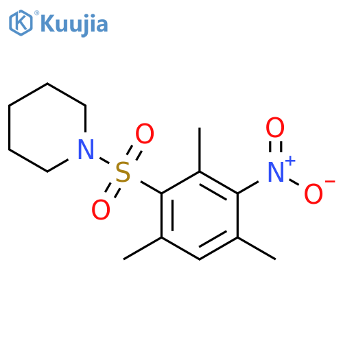 1-(2,4,6-trimethyl-3-nitrobenzenesulfonyl)piperidine structure